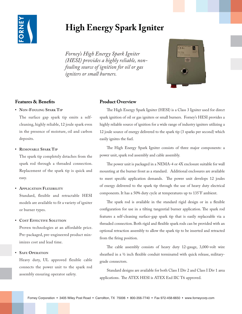 Forney HESI User Manual | 2 pages