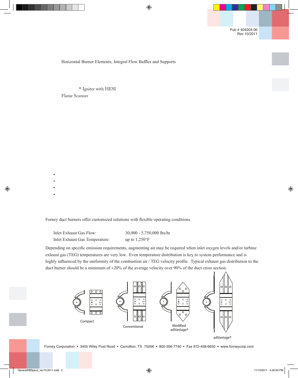 Forney duct burners | Forney Duct Burner User Manual | Page 2 / 2