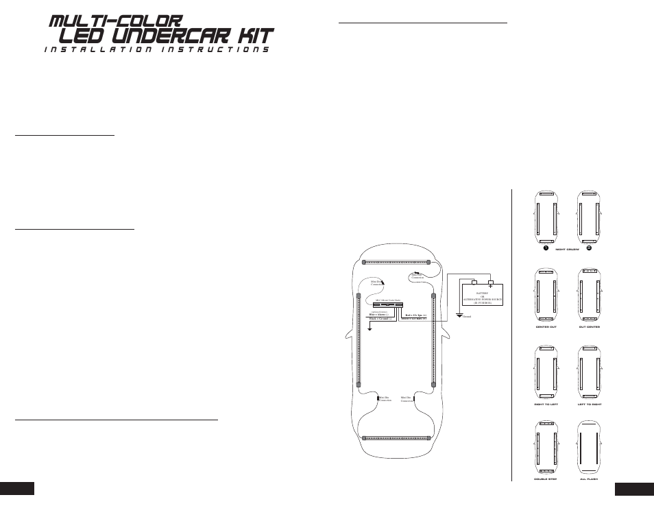 StreetGlow OPTX Multi Color LED Undercar kit User Manual | Page 2 / 2