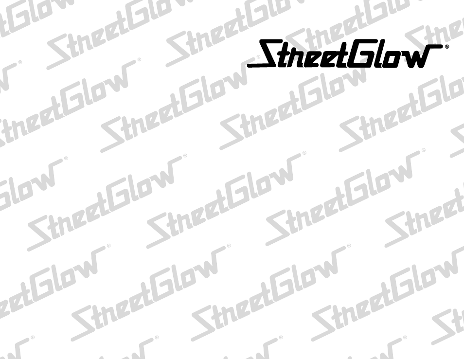 StreetGlow Single Color LED Undercar Kit User Manual | 2 pages