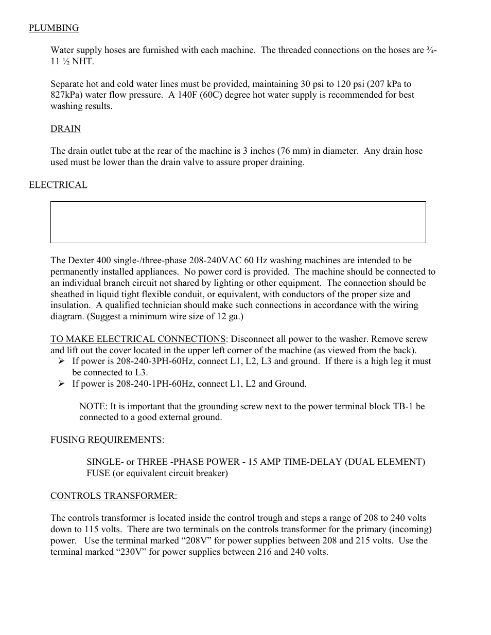 Dexter Laundry T-400 (Commercial) User Manual | Page 5 / 17