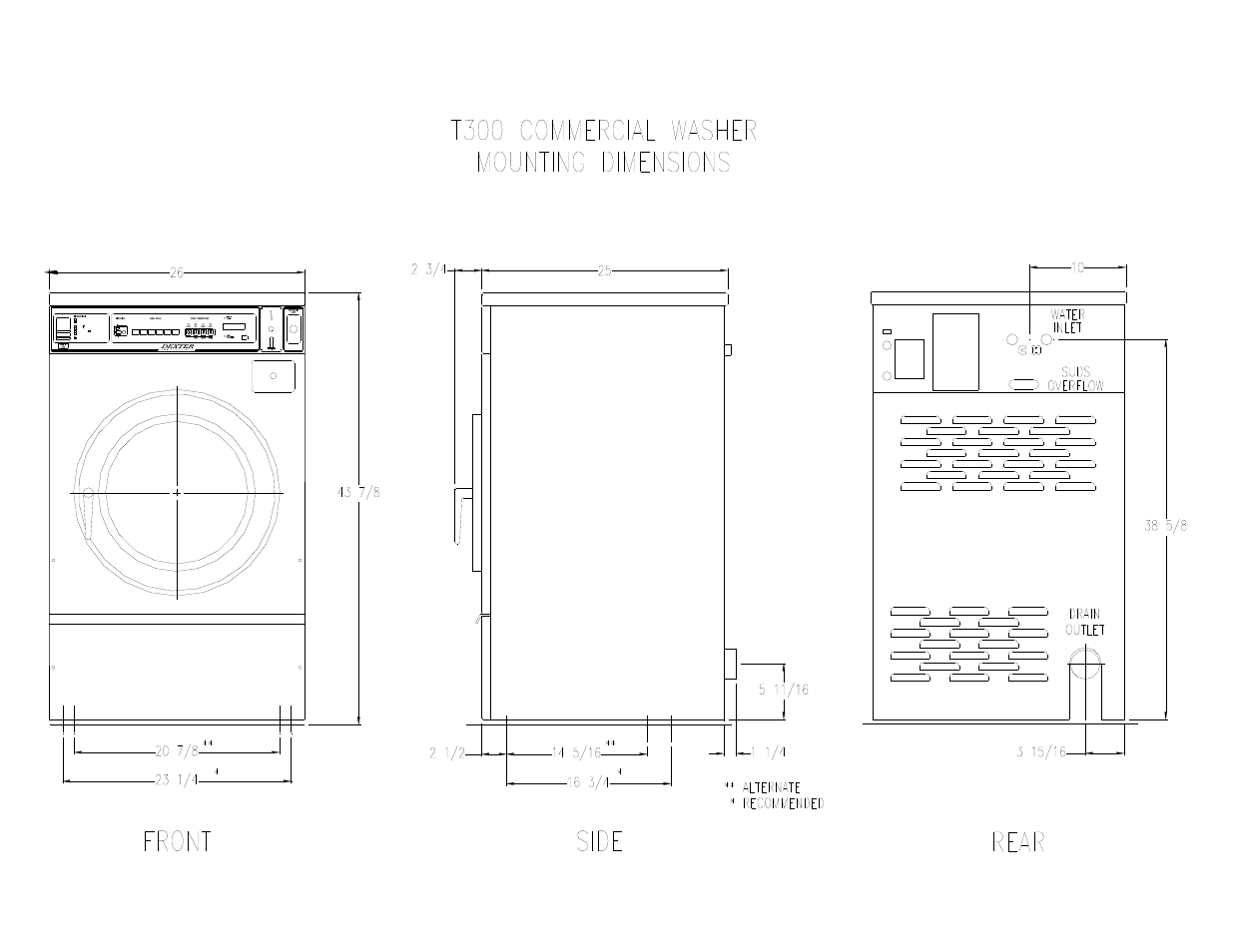 Detergent fabric softener bleach add rinse final, Wash rinse on, Spin | Dexter Laundry T-300 (Commercial) User Manual | Page 2 / 17