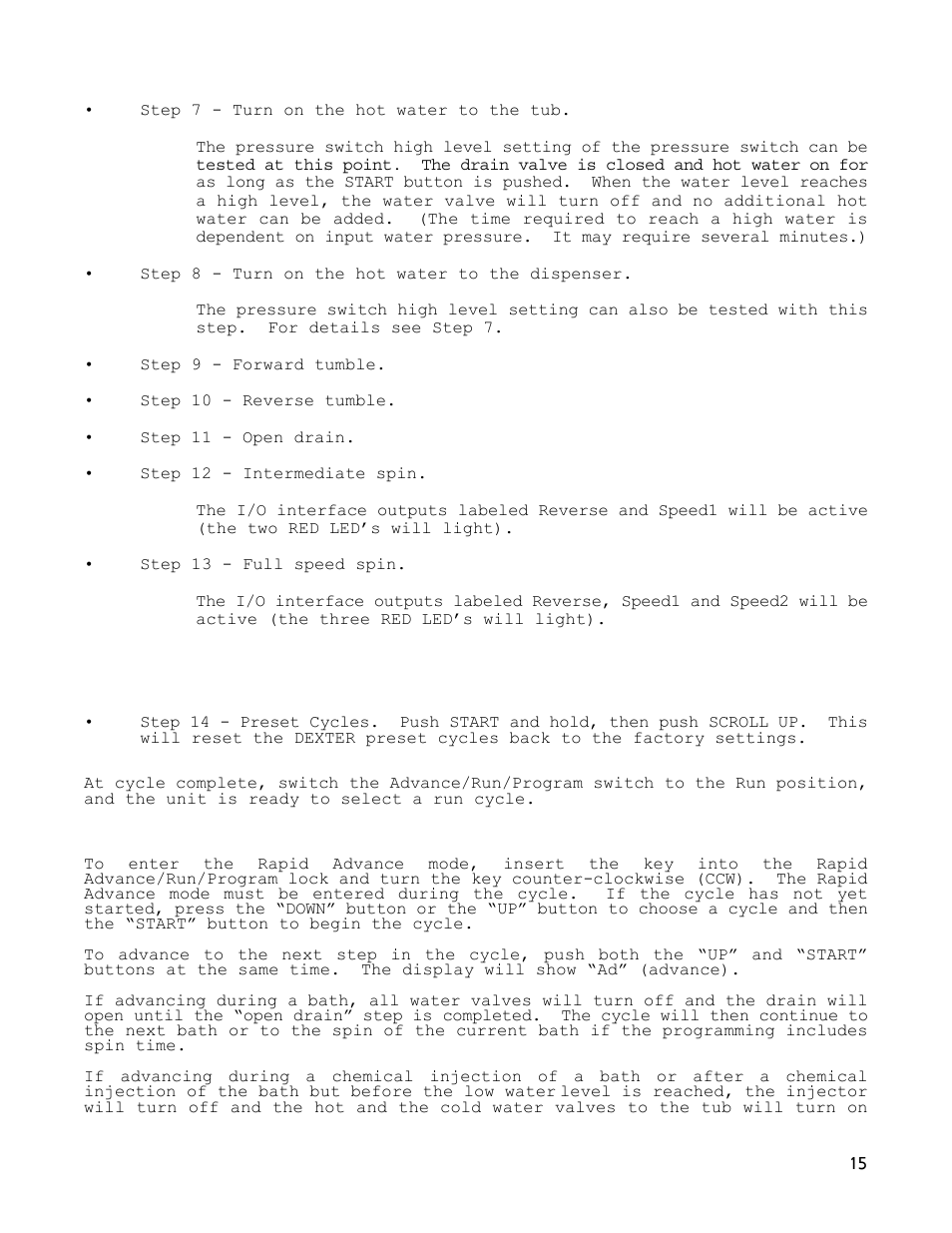 Dexter Laundry T-1450 EXPRESS (On-Premise) User Manual | Page 15 / 33