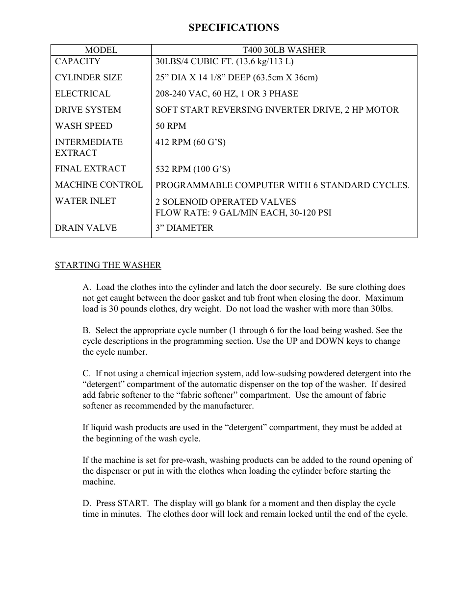 Dexter Laundry T-400 (On-Premise) User Manual | Page 7 / 17