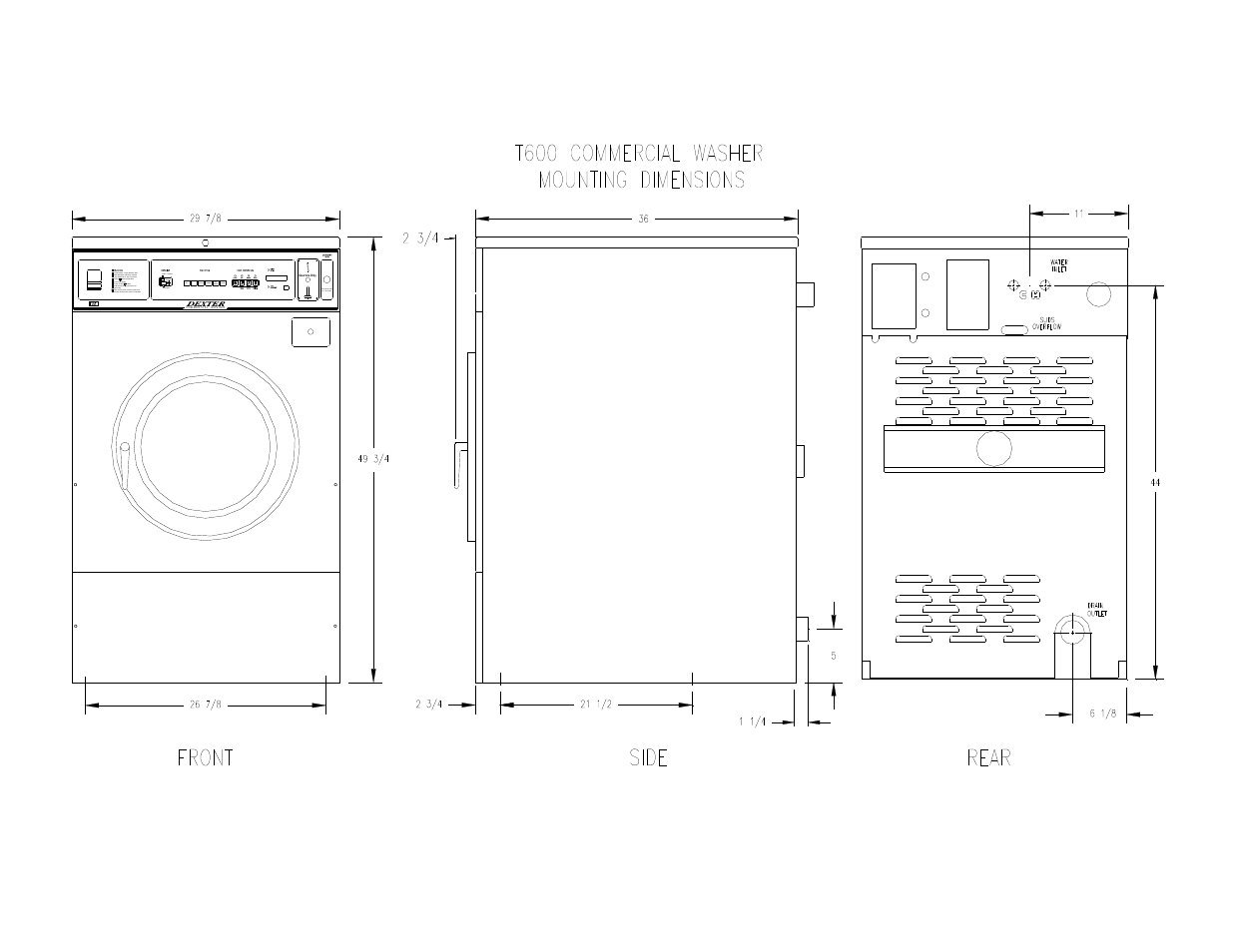 Spin, Rinse wash on | Dexter Laundry T-600 (Commercial) User Manual | Page 2 / 17