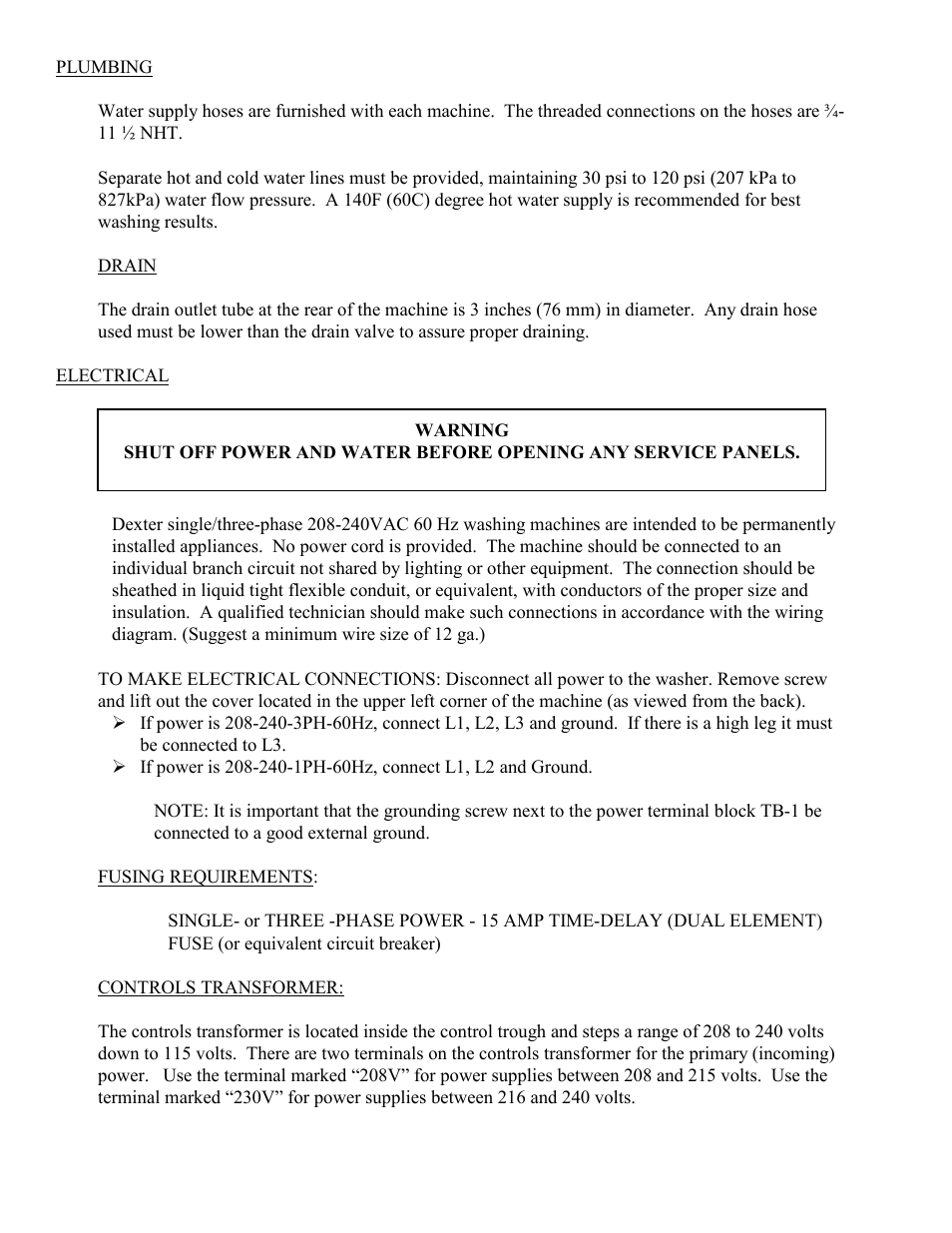 Dexter Laundry T-600 (Commercial) User Manual | Page 5 / 17