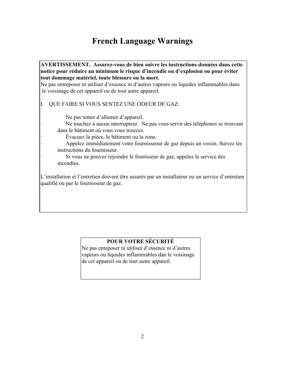 French language warnings | Dexter Laundry SWD EXPRESS User Manual | Page 2 / 17