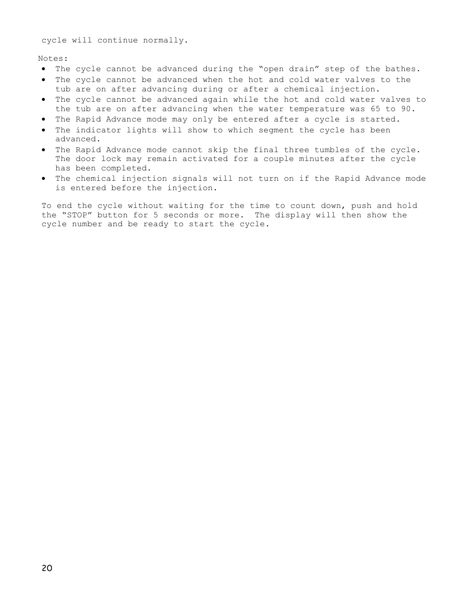 Dexter Laundry T-600 (30-Cycle) User Manual | Page 20 / 37