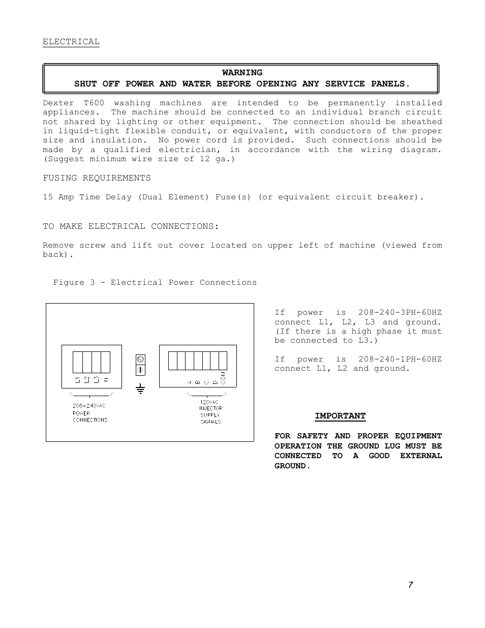 Dexter Laundry T-600 (30-Cycle) User Manual | Page 7 / 37