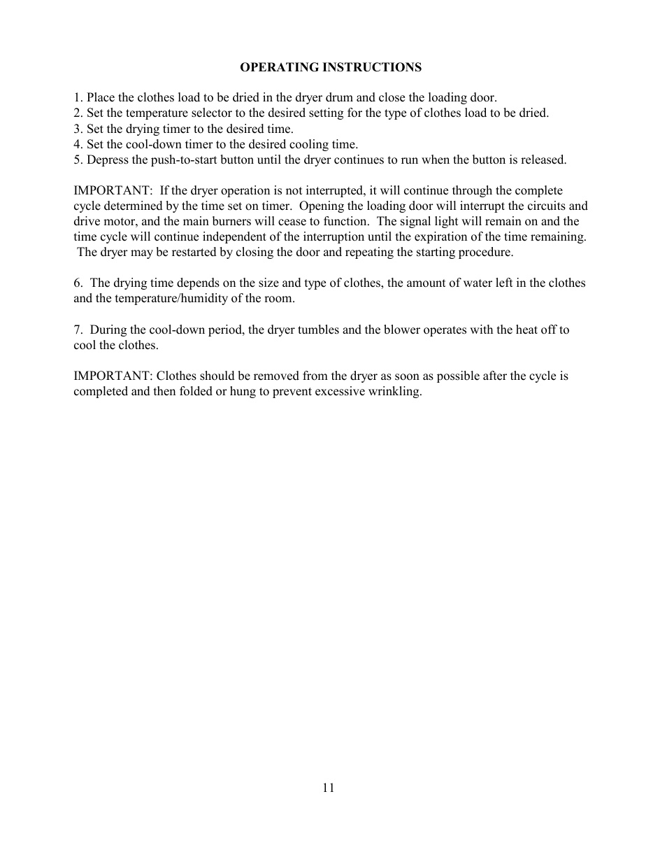 Dexter Laundry SWD EXPRESS - Dryer (On-Premise) User Manual | Page 11 / 13