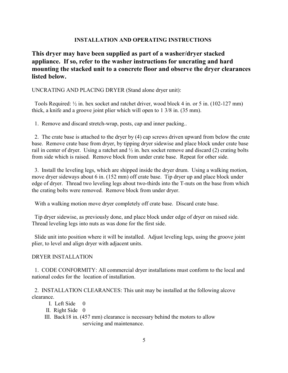 Dexter Laundry SWD EXPRESS - Dryer (On-Premise) User Manual | Page 5 / 13