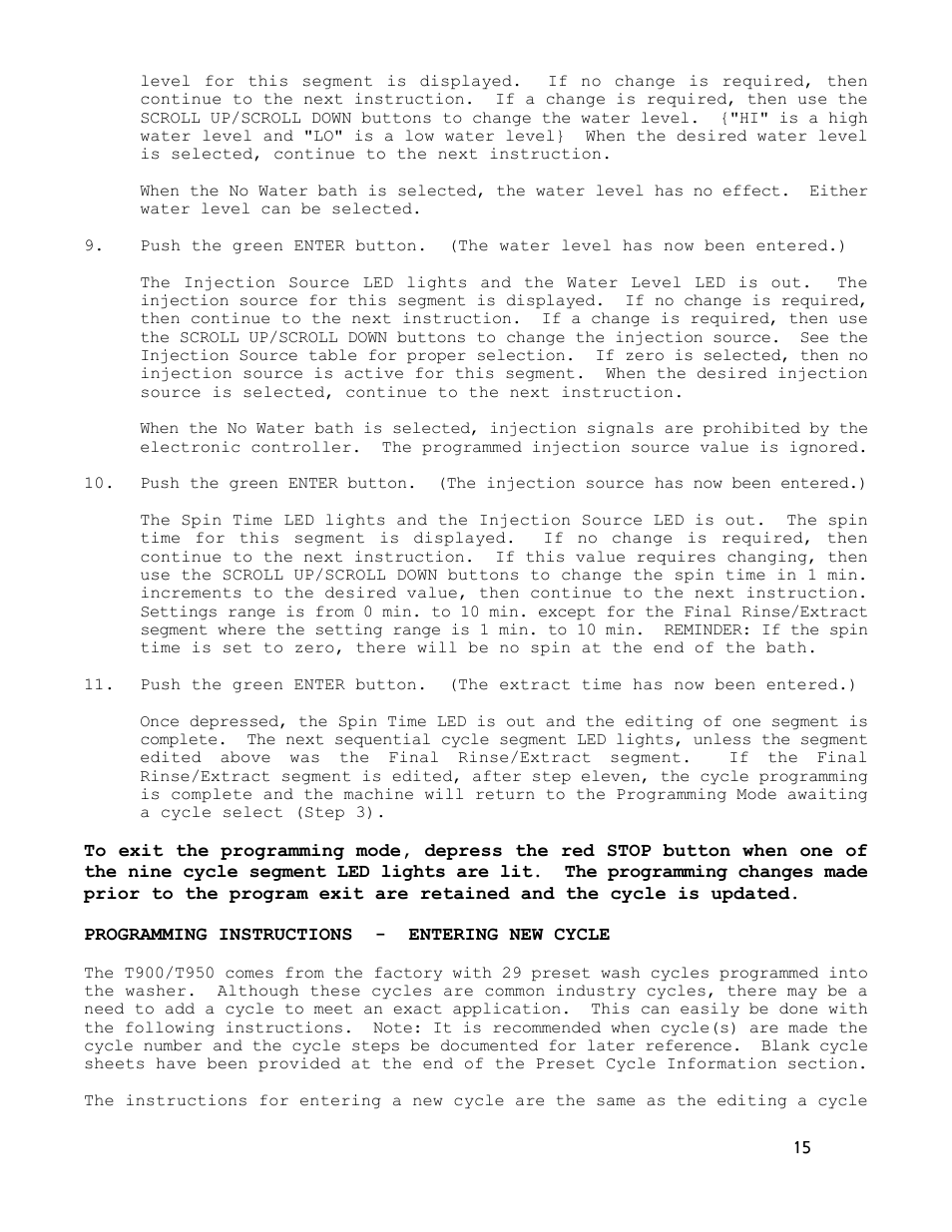 Dexter Laundry T-900 (30-Cycle) User Manual | Page 15 / 37