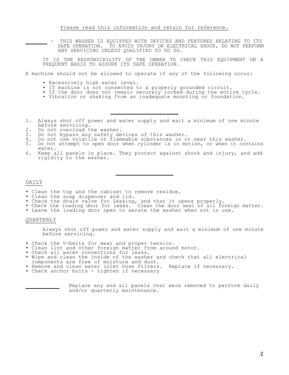 Dexter Laundry T-1450 EXPRESS (30-Cycle) User Manual | Page 2 / 34