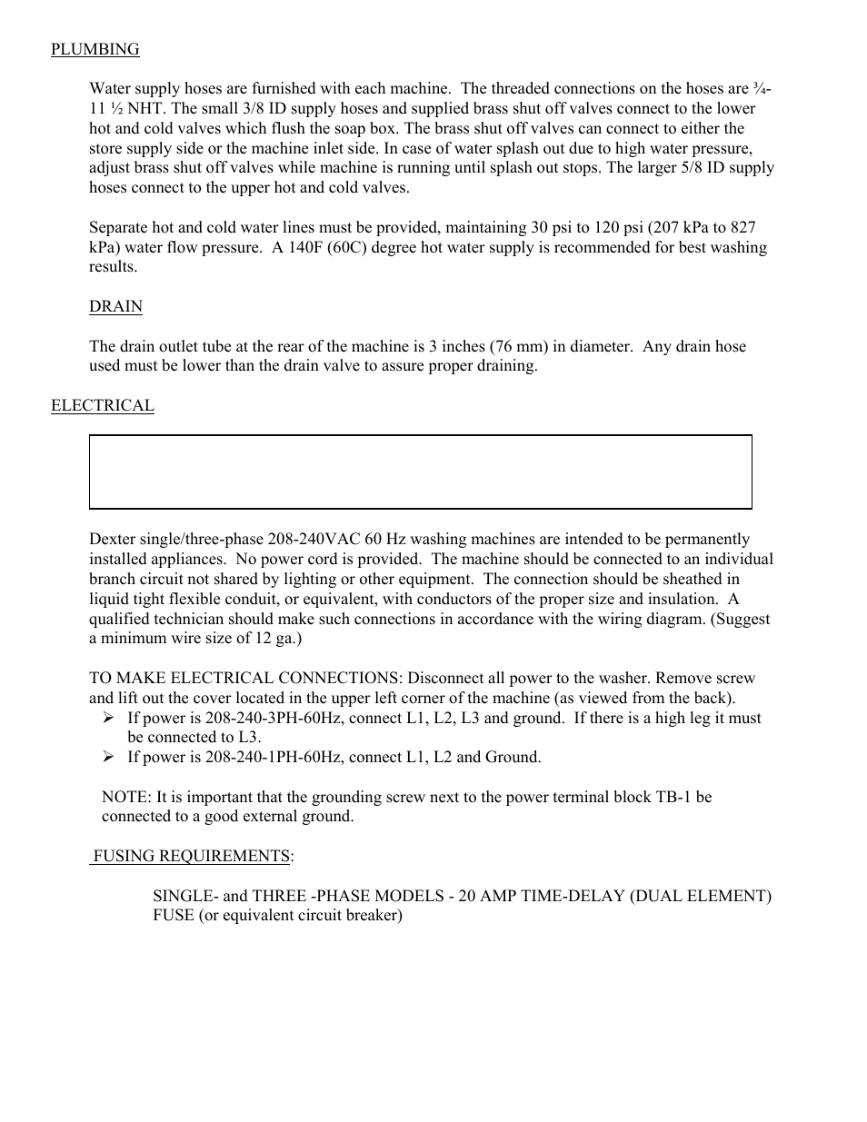 Dexter Laundry T-1200 (Commercial) User Manual | Page 5 / 17