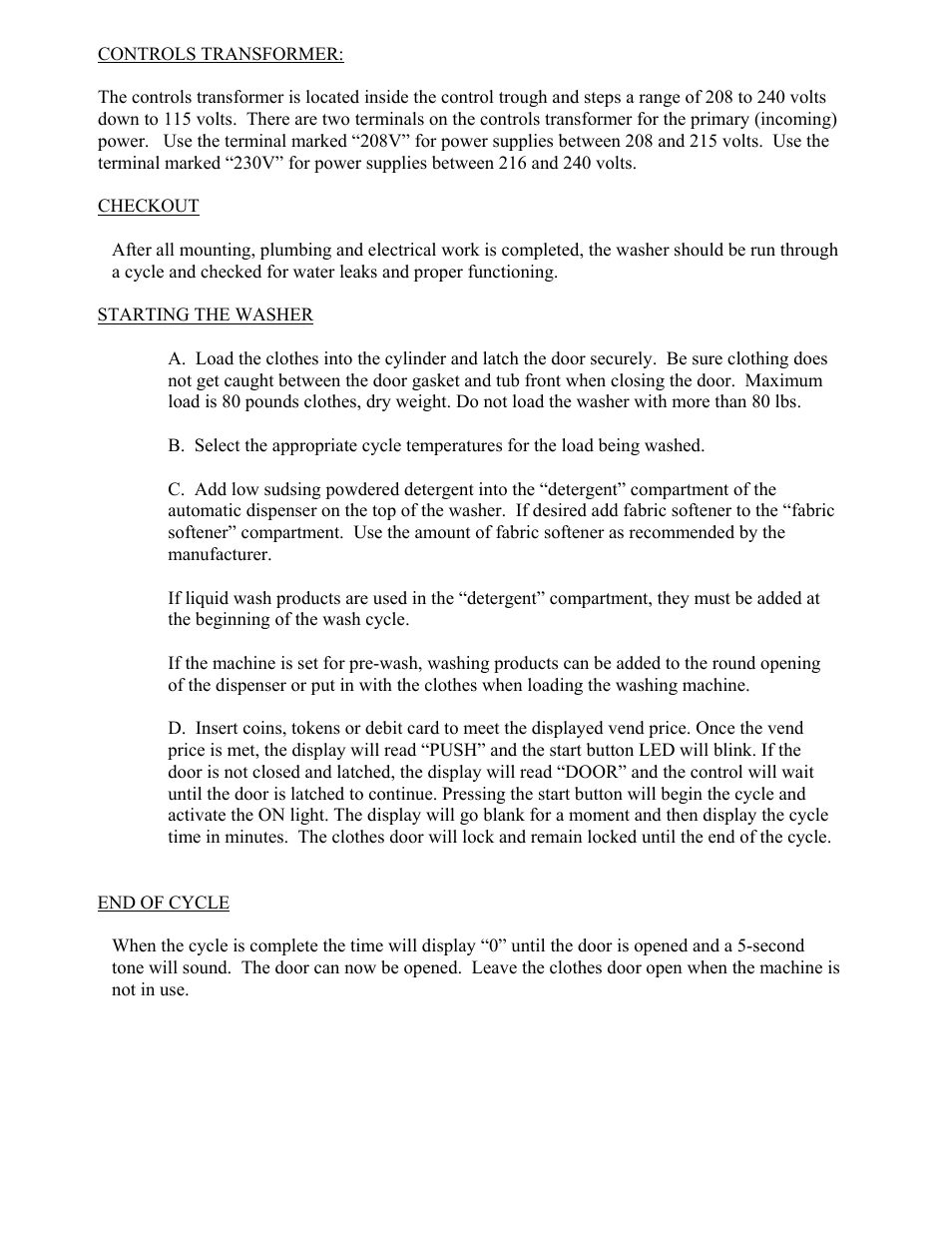 Dexter Laundry T-1200 (Commercial) User Manual | Page 6 / 17