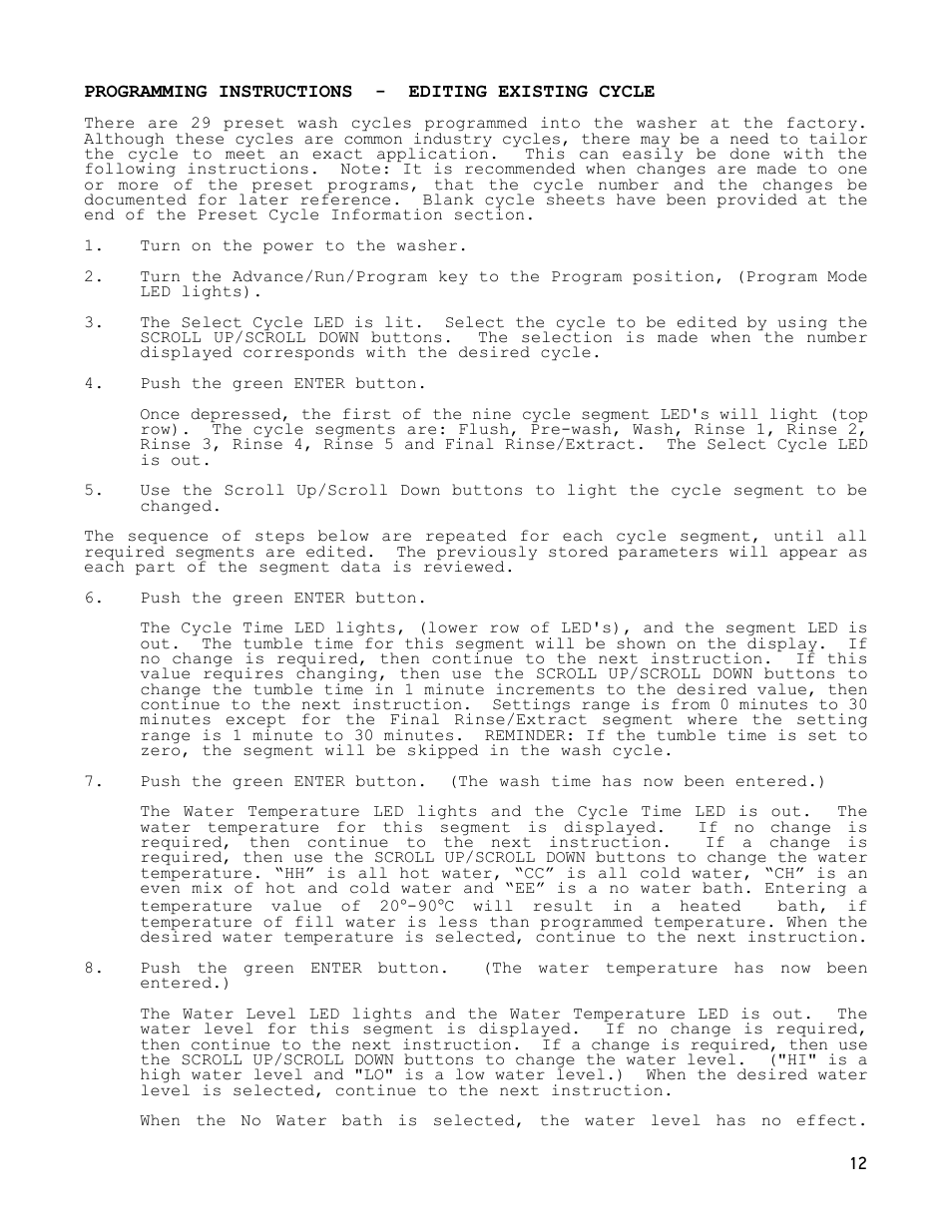 Dexter Laundry T-1200 (30-Cycle) User Manual | Page 12 / 33