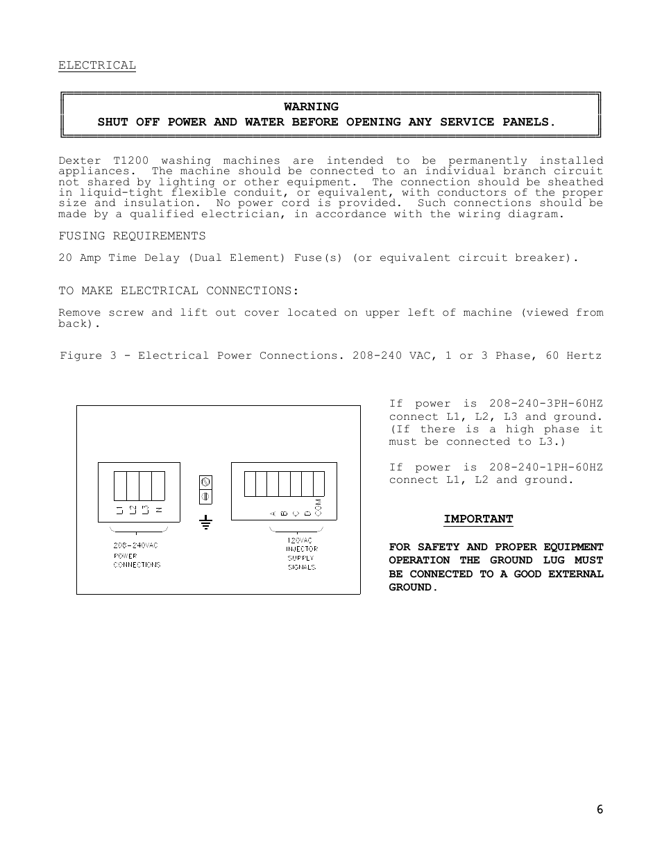 Dexter Laundry T-1200 (30-Cycle) User Manual | Page 6 / 33