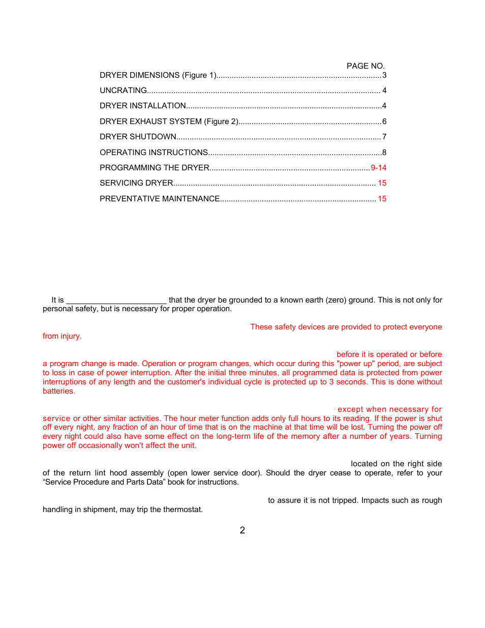 Warnings about use and operation | Dexter Laundry T-80 (Commercial) User Manual | Page 2 / 15