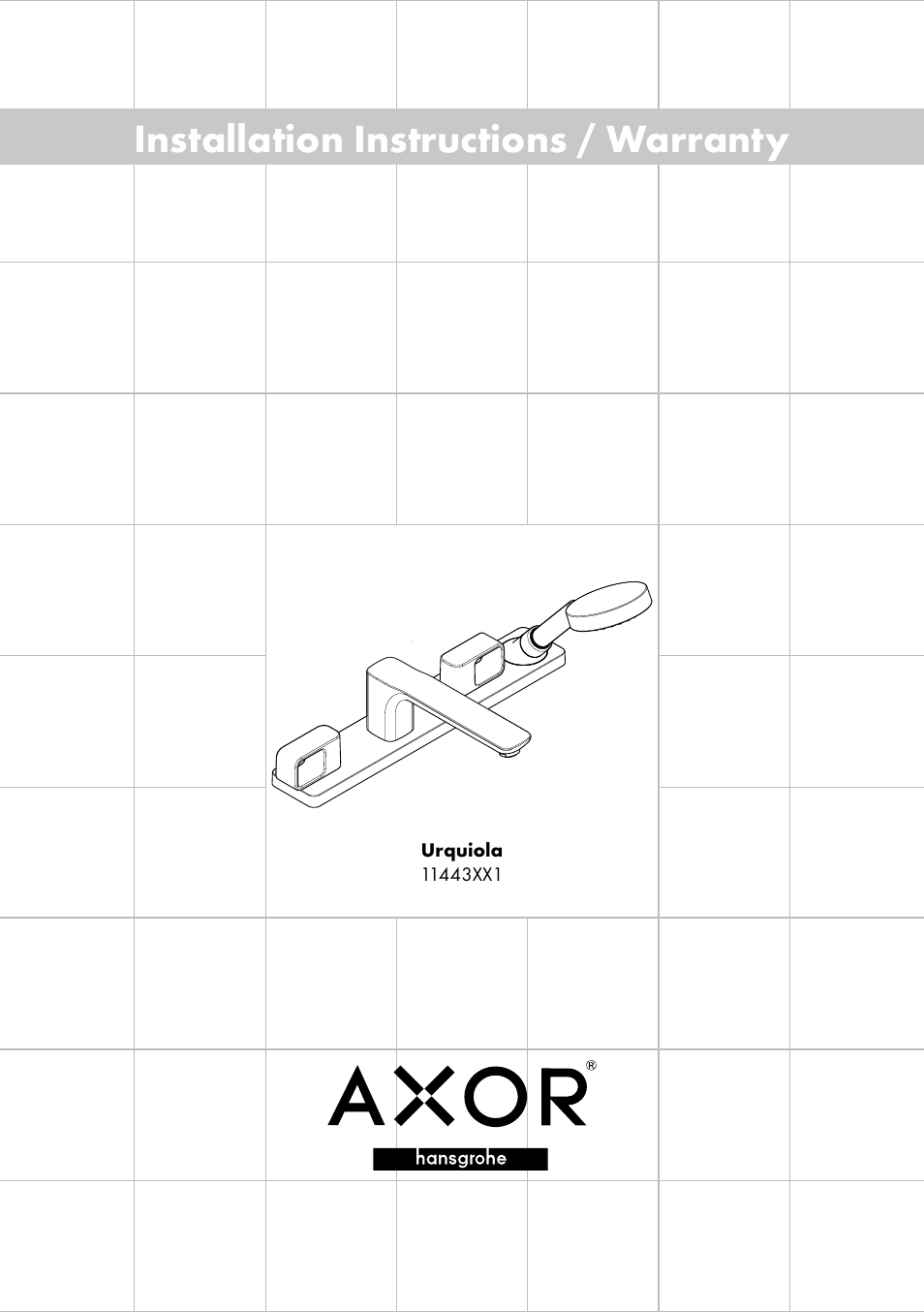 Factory Direct Hardware Hansgrohe 11443 Axor Urquiola User Manual | 28 pages