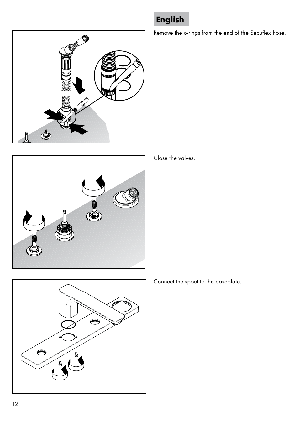 English | Factory Direct Hardware Hansgrohe 11443 Axor Urquiola User Manual | Page 12 / 28