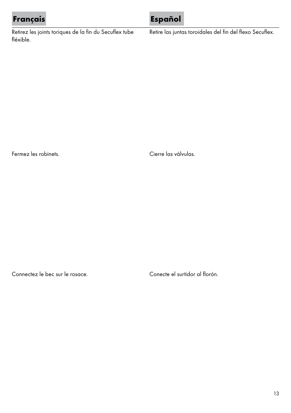 Français español | Factory Direct Hardware Hansgrohe 11443 Axor Urquiola User Manual | Page 13 / 28