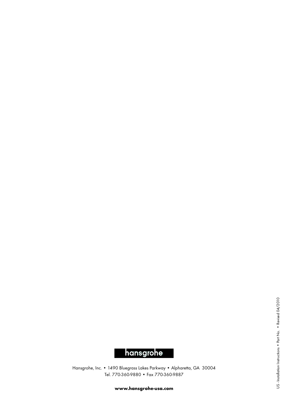 Factory Direct Hardware Hansgrohe 11443 Axor Urquiola User Manual | Page 28 / 28
