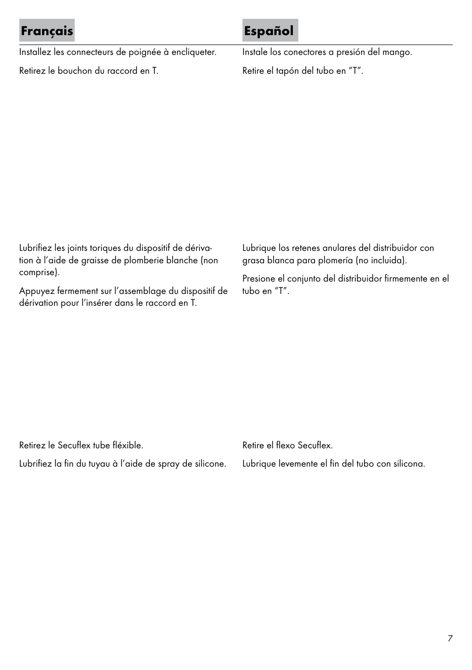 Français español | Factory Direct Hardware Hansgrohe 11443 Axor Urquiola User Manual | Page 7 / 28