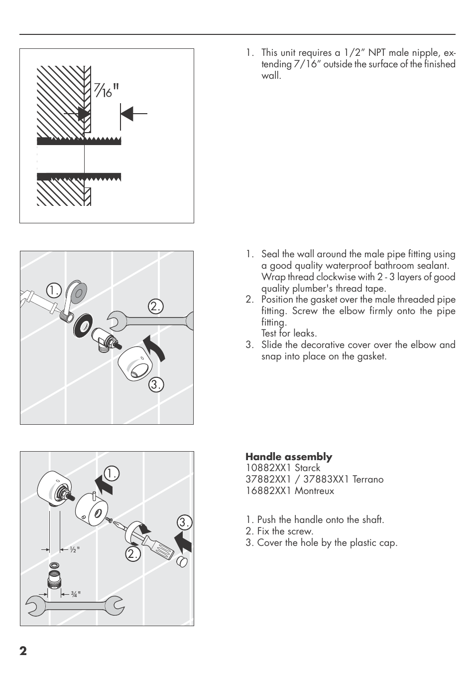 Factory Direct Hardware Hansgrohe 10882 Axor Starck User Manual | Page 2 / 8