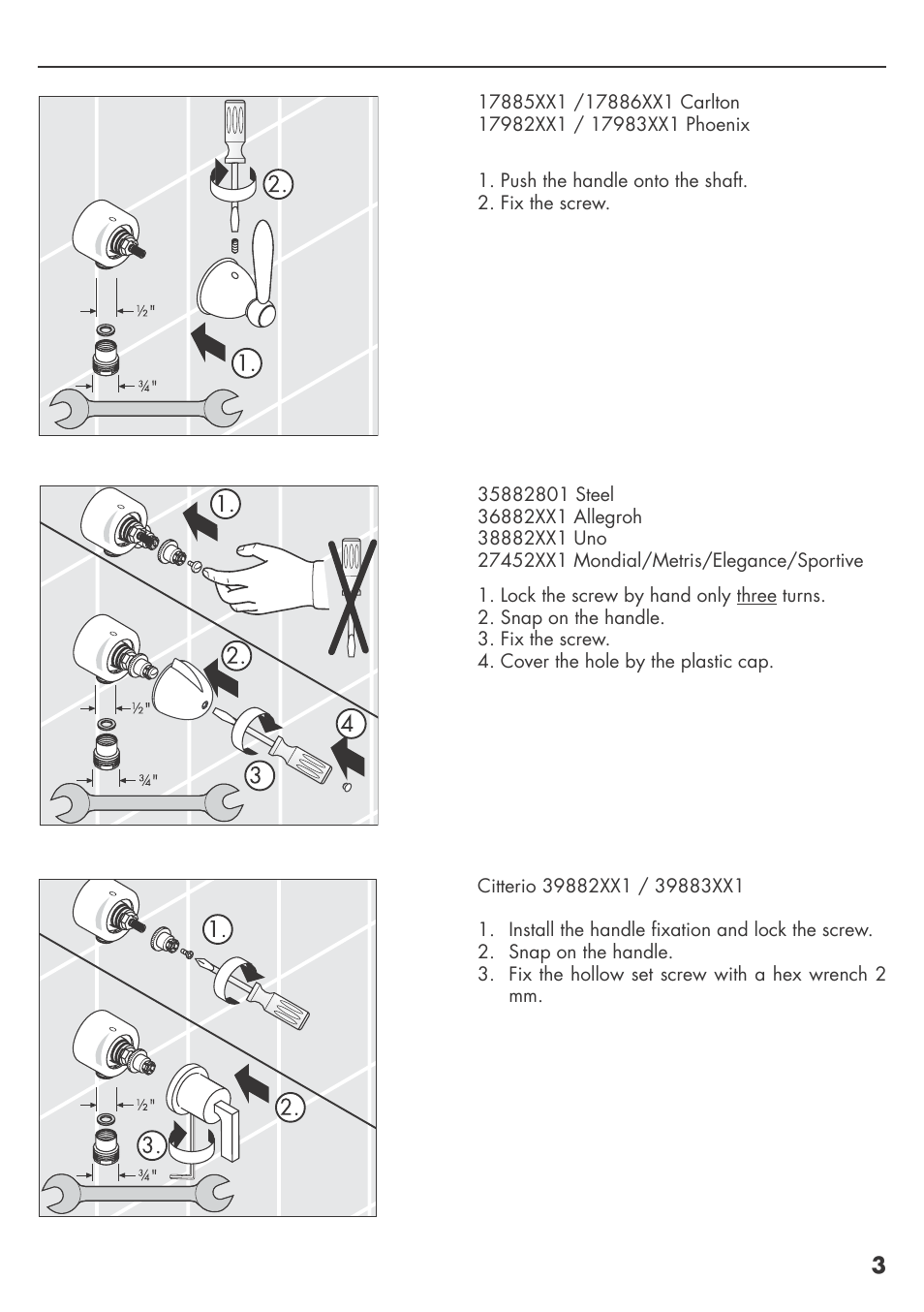 Factory Direct Hardware Hansgrohe 10882 Axor Starck User Manual | Page 3 / 8
