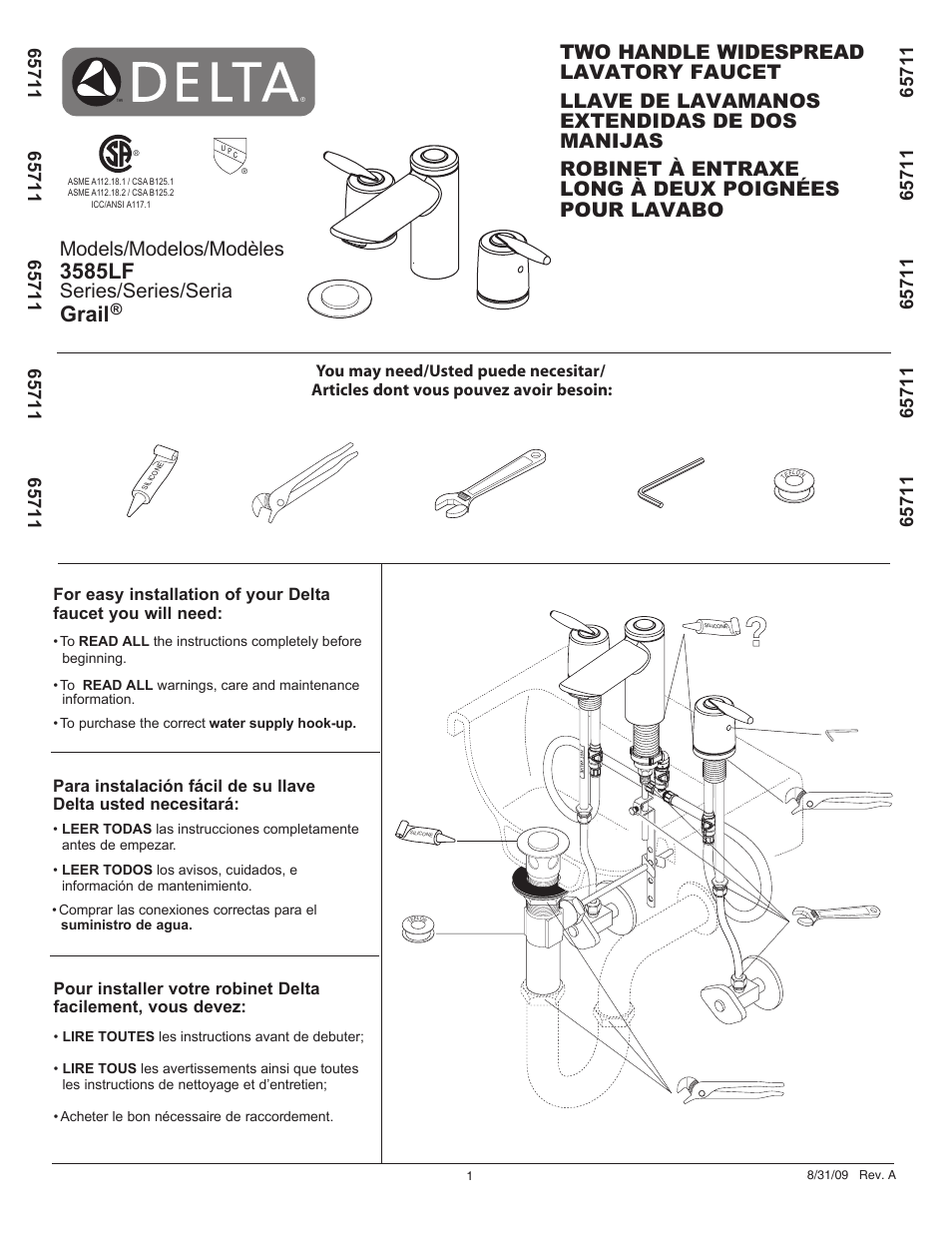 Factory Direct Hardware Delta 3585LF-MPU User Manual | 6 pages