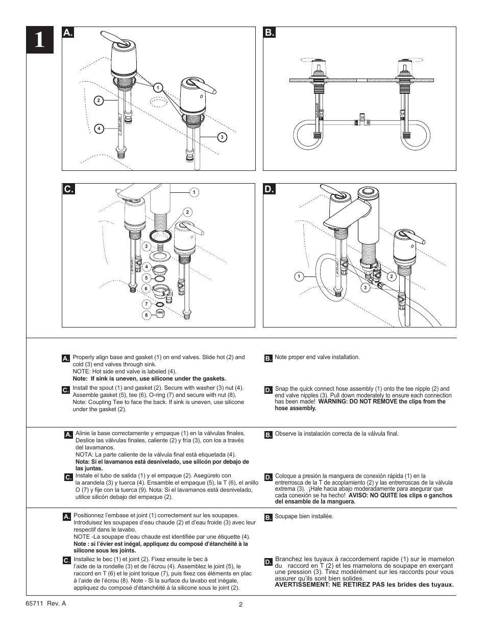 B. c. d | Factory Direct Hardware Delta 3585LF-MPU User Manual | Page 2 / 6