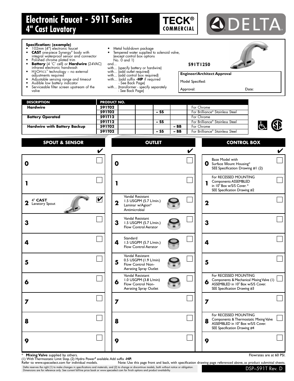 Factory Direct Hardware Delta 591T1266 User Manual | 6 pages