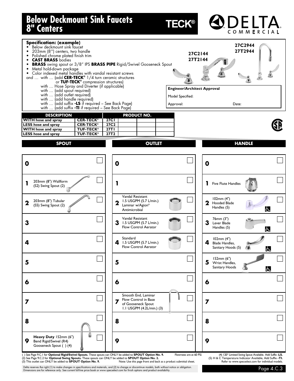 Factory Direct Hardware Delta 27C2934-R7 User Manual | 2 pages