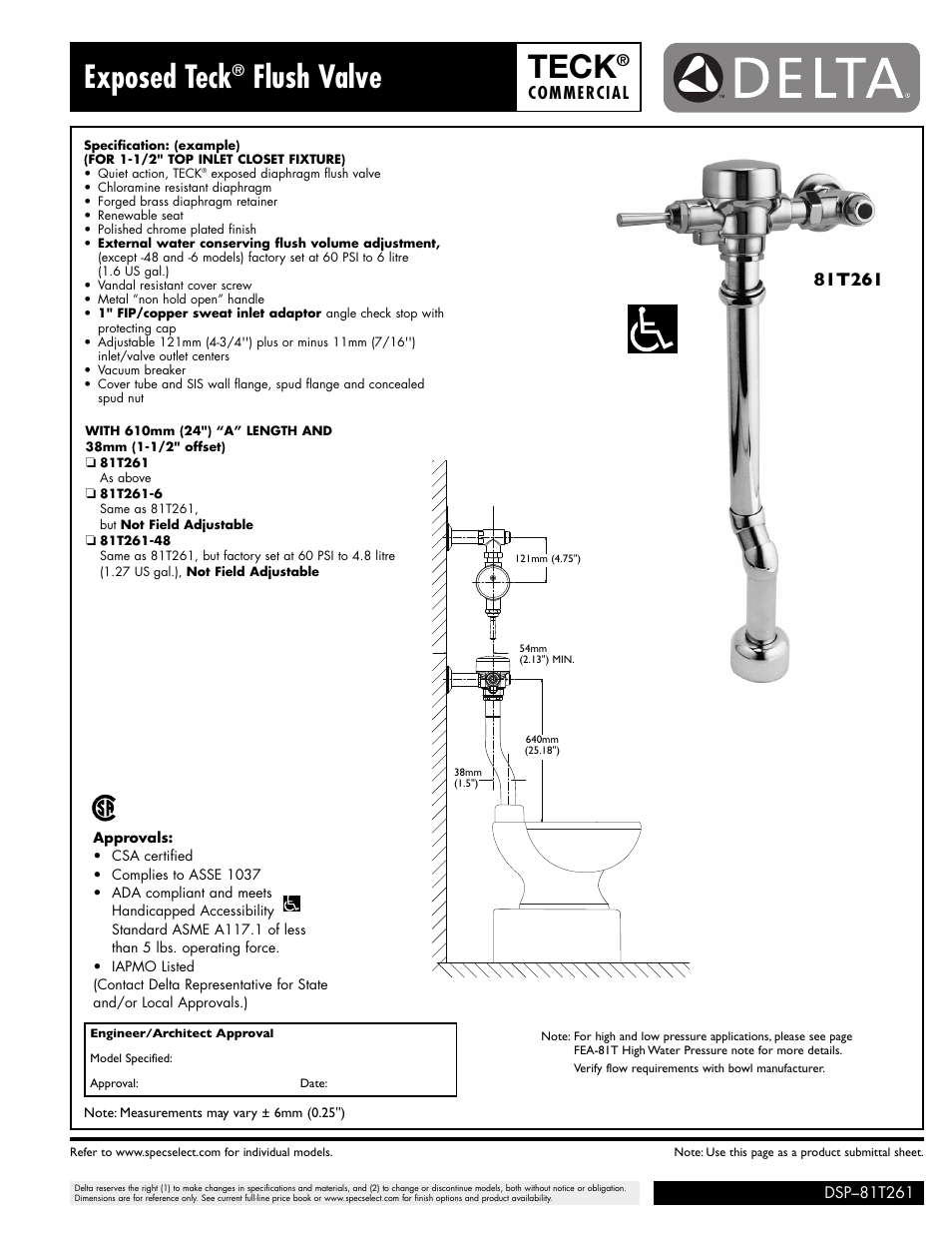 Factory Direct Hardware Delta 81T261-6 User Manual | 1 page