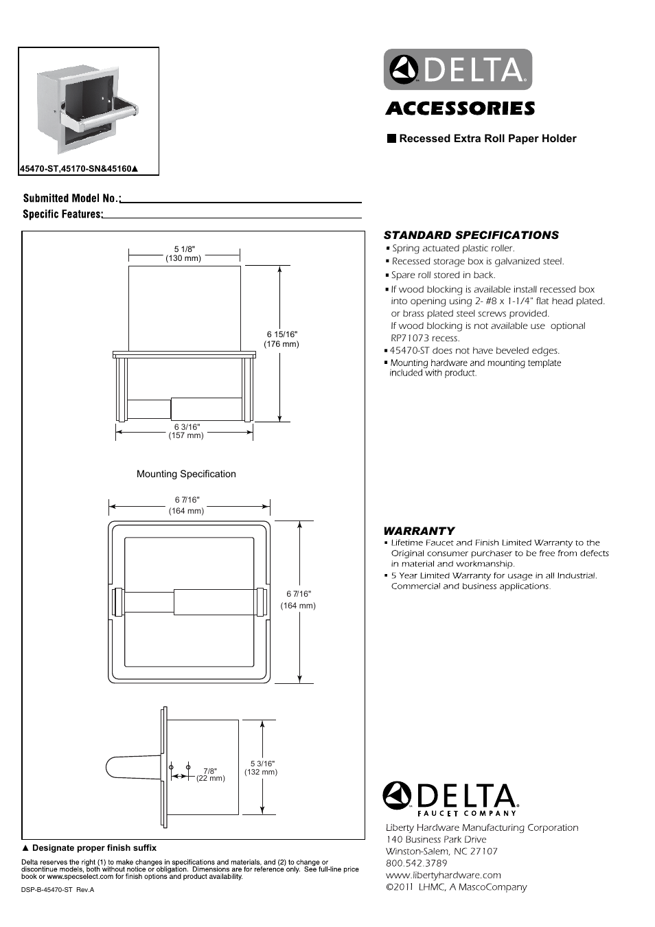 Factory Direct Hardware Delta 45470 User Manual | 1 page