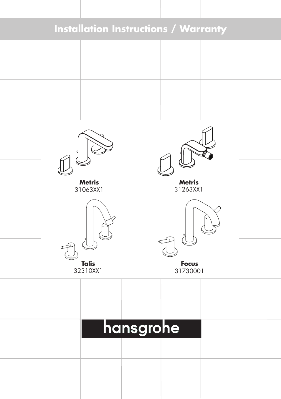 Factory Direct Hardware Hansgrohe 32310 User Manual | 12 pages