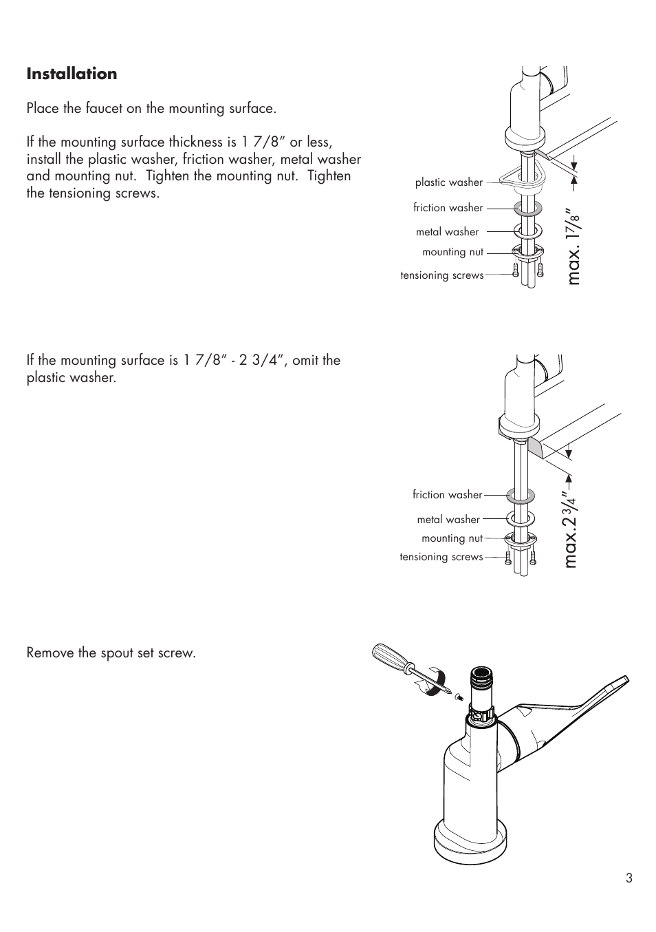 Installation | Factory Direct Hardware Hansgrohe 39850 Axor Citterio User Manual | Page 3 / 8