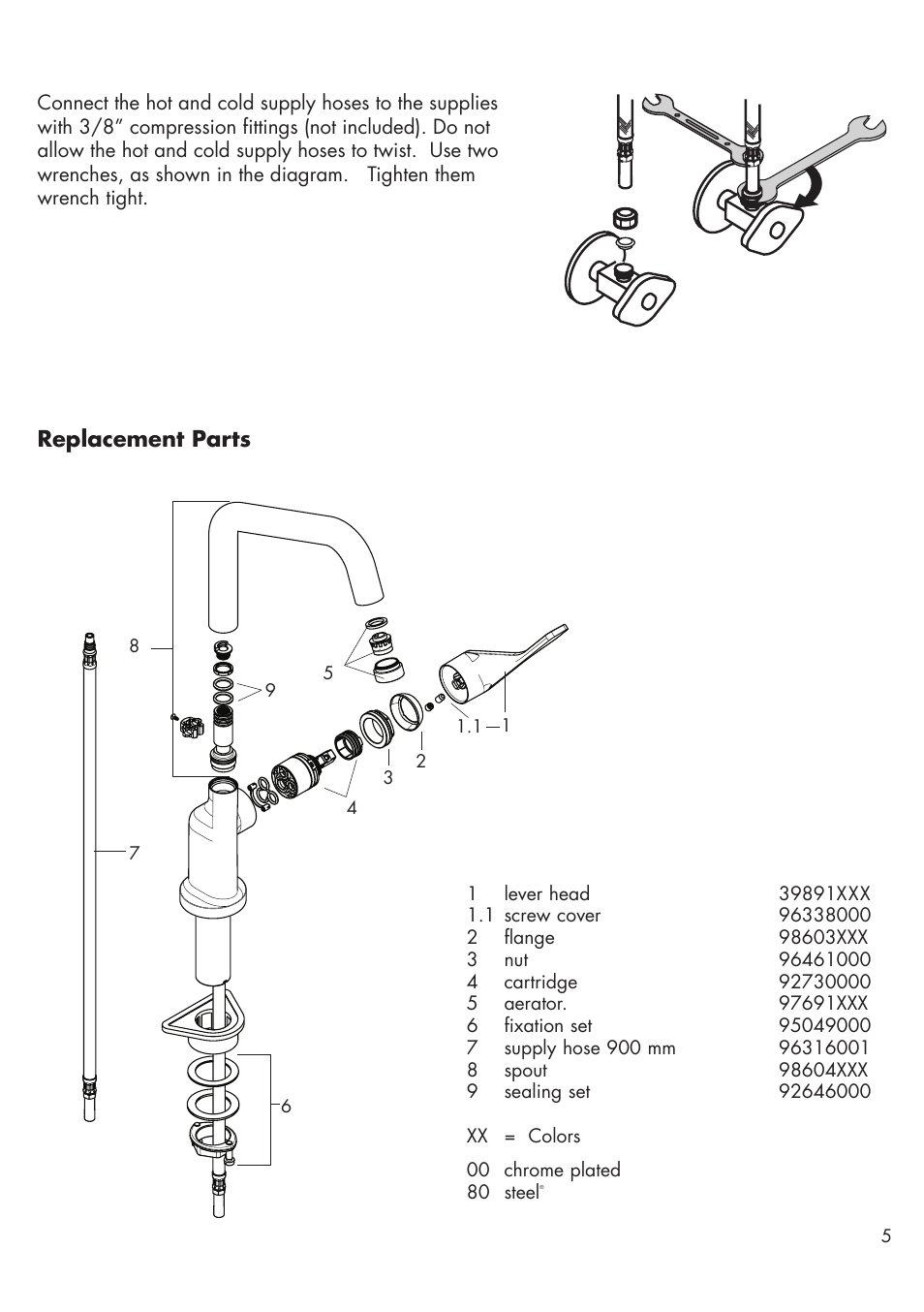 Factory Direct Hardware Hansgrohe 39850 Axor Citterio User Manual | Page 5 / 8