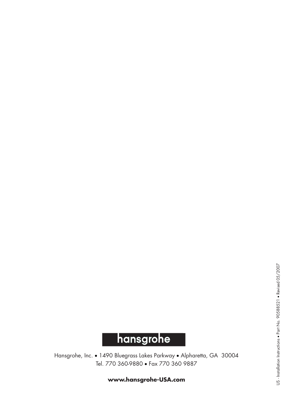 Factory Direct Hardware Hansgrohe 39850 Axor Citterio User Manual | Page 8 / 8