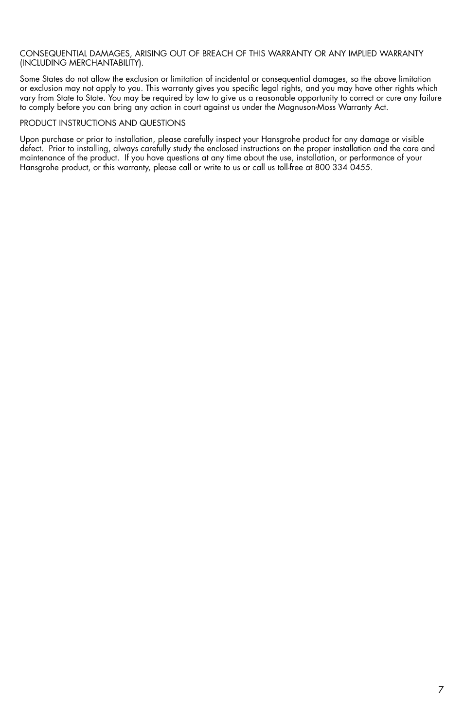 Factory Direct Hardware Hansgrohe 06341 C User Manual | Page 7 / 8