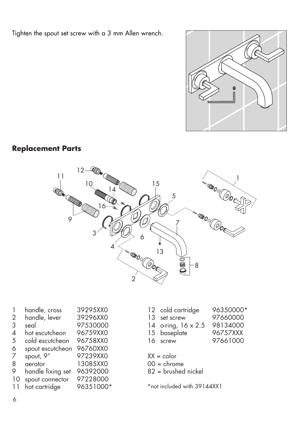 Factory Direct Hardware Hansgrohe 39148 User Manual | Page 6 / 8