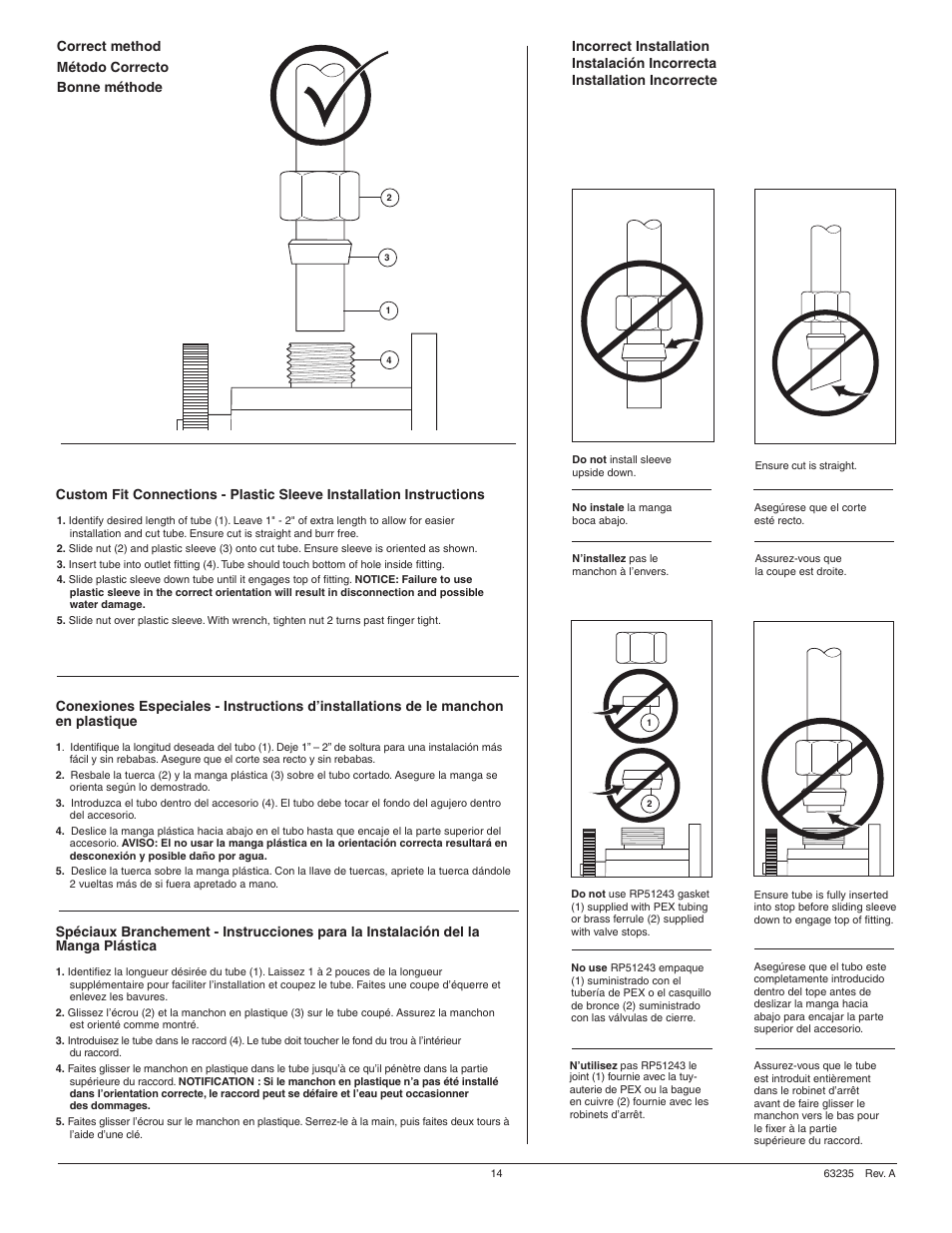 Correct method método correcto bonne méthode | Factory Direct Hardware Delta 19950-SD-DST Arabella User Manual | Page 14 / 16