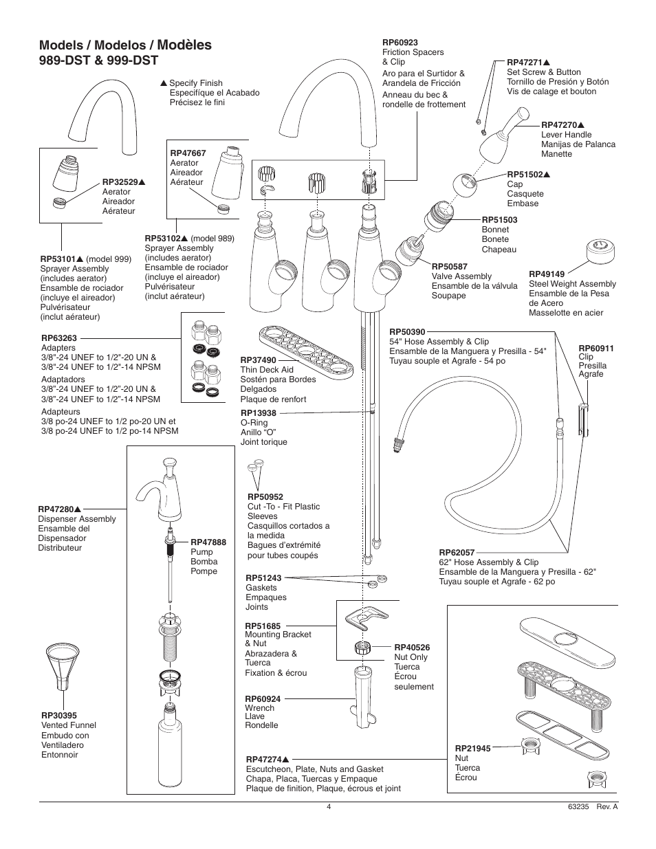 Modèles, Models / modelos, Dst & 999-dst | Factory Direct Hardware Delta 19950-SD-DST Arabella User Manual | Page 4 / 16