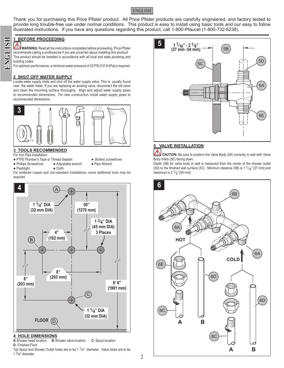 En g li sh, Ab b | Factory Direct Hardware Pfister 001-9120 01 Series User Manual | Page 2 / 14