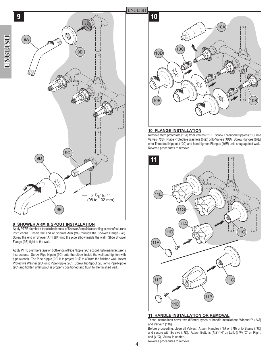 En g li sh | Factory Direct Hardware Pfister 001-9120 01 Series User Manual | Page 4 / 14