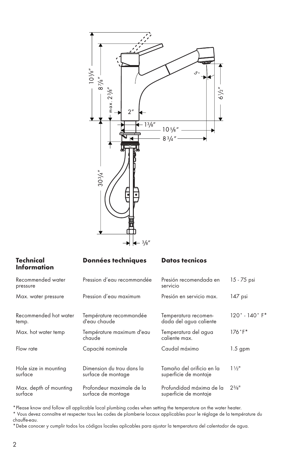 Factory Direct Hardware Hansgrohe 06462 Talis S User Manual | Page 2 / 20