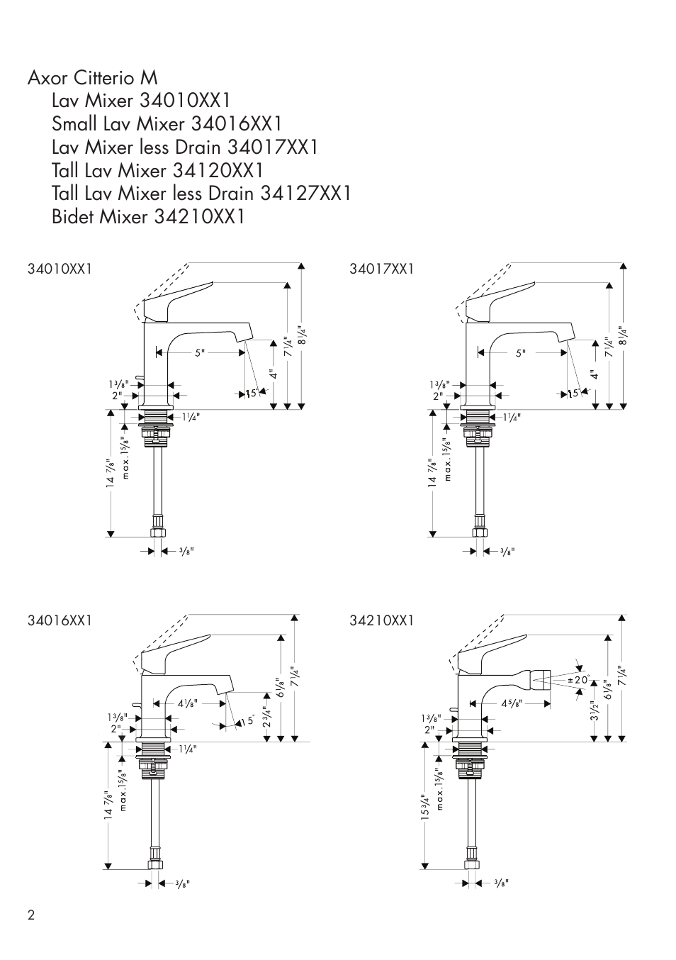 Factory Direct Hardware Hansgrohe 34016 User Manual | Page 2 / 12