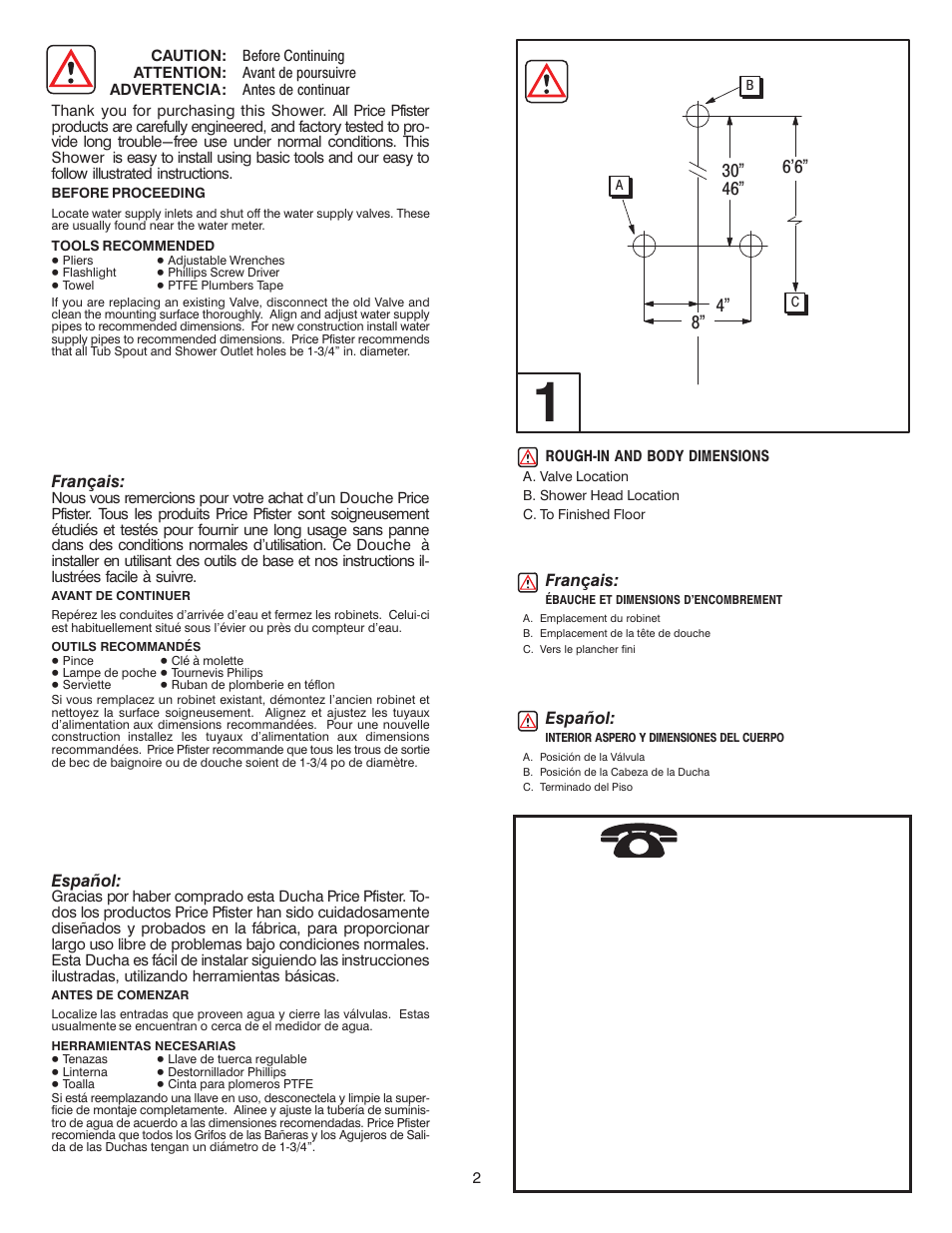 1ć800-pfaucet | Factory Direct Hardware Pfister 007-319 07 Series  User Manual | Page 2 / 8