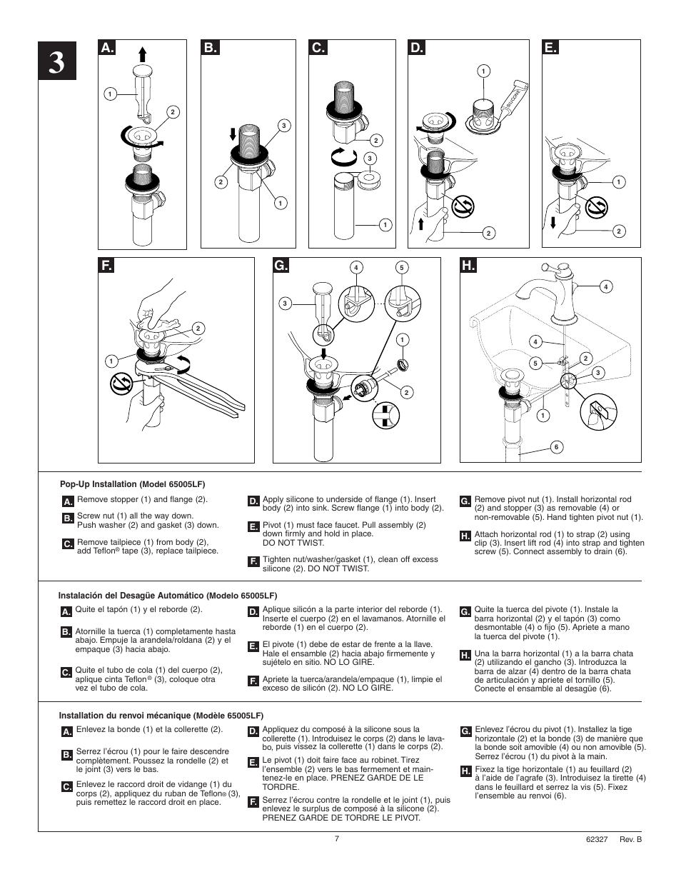A. b, C. d, E. f | Factory Direct Hardware Brizo 65005LF User Manual | Page 7 / 8