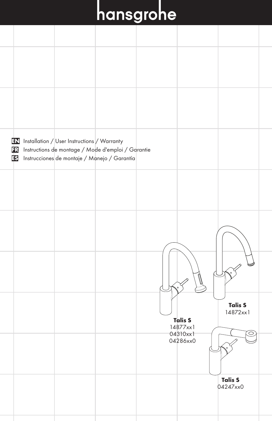 Factory Direct Hardware Hansgrohe 14872 Talis S User Manual | 16 pages